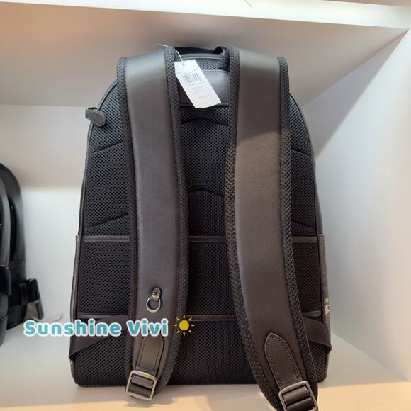 NWT Coach Men's Waist Backpack Signature Canvas Surf Print CBI31 Charcoal - Picture 4 of 10